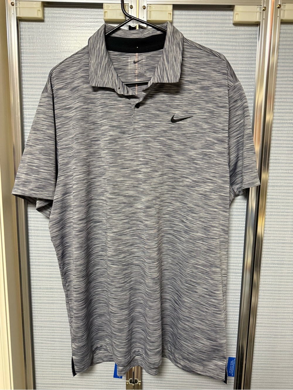 Nike Men’s Heathered Grey Polo with Black Swoosh